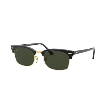 Imagem de Óculos de Sol Ray-Ban Clubmaster Square 0RB3916 130331 Tam 52 / Preto - Lentes Verde