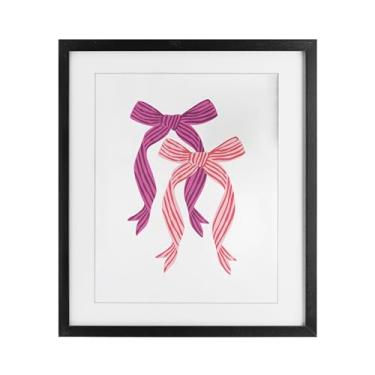 Imagem de Stupell Industries Impressão emoldurada preta magenta e vermelha com laço duplo design de Krissy Mast, 53 x 43 cm