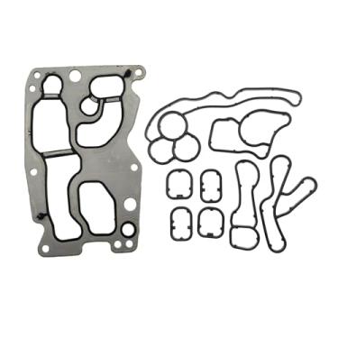 Imagem de AMCC Kit de junta do refrigerador de óleo e filtro de óleo do motor compatível com BMW N47 N57 Series 1/2/3/4/5/6/7 X1 X3 X4 X5 X6 Mini R55 R56 R57 R58 R59 R60 R61 Substituir: 11428507621 11428 580680