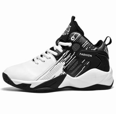 Imagem de Novetra Tênis de corrida antiderrapantes para basquete masculino, calçados para caminhada ao ar livre(White,34 BR)
