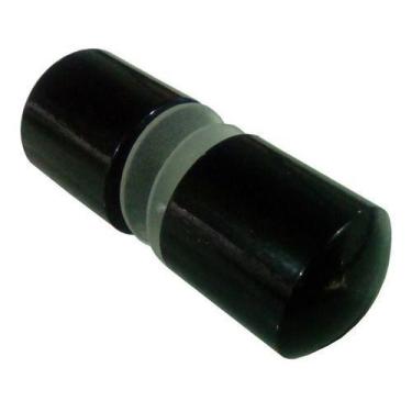 Imagem de Puxador Duplo Box Vidro Temperado Blindex Alumínio Maciço - KMP, Preto