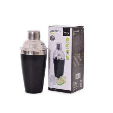 Imagem de Coqueteleira aço inox black com coador e tampa 500ml Wincy