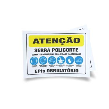 Imagem de Kit 3 Placas sinalização 15x21cm EM PVC PL(1041) - Tema: Obras Equipam