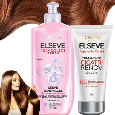 Imagem de Kit Elseve Cicatri Renov Gloss Glycolic Super Creme Acido - Loreal Par
