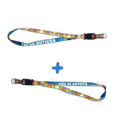 Imagem de Cordões Identificação Autistas e Pais Quebra-Cabeças 49 cm - Coleção T