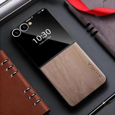 Imagem de Capa De Couro Com Padrão De Bambu Para Samsung Galaxy Z Flip 7 6 5 4 3