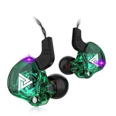 Imagem de Fone de Ouvido Qkz Ak6 Intra-auricular com FIo Profissional Retorno Musico Gamer Volume Microfone (Verde)
