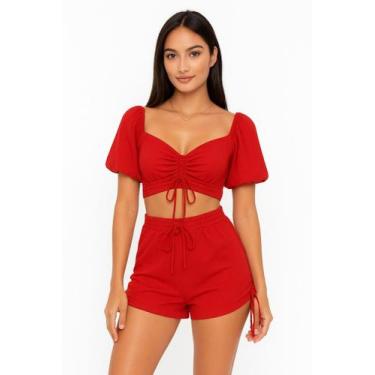 Imagem de top ciganinha com bojo removível - Nascer do sol, Vermelho, G1