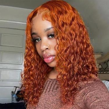 Imagem de Peruca RUI MEI SI Ginger Orange Deep Wave Lace Front 35cm