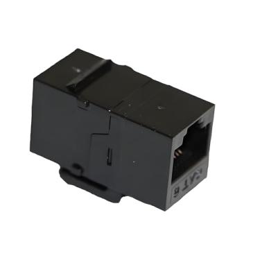 Imagem de Acoplador em linha de rede Cat 3/Cat 5e/Cat 6 UTP não blindado branco/preto RJ11/RJ45 adaptador Ethernet compatível com patch panel (5 peças, preto, Cat 6)