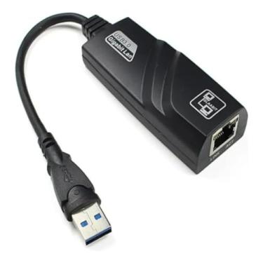 Imagem de Adaptador de Rede USB 3.0 para RJ45 Gigabit, Velocidade 10/100/1000 Mbps, Plug and Play, Compatível com Windows/Mac/Linux