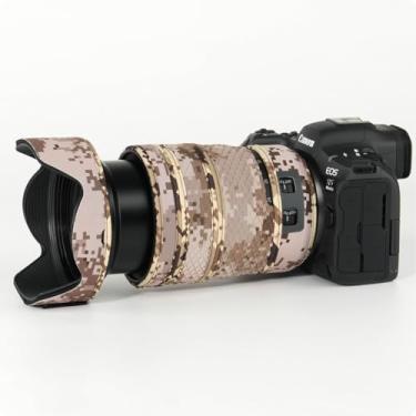 Imagem de CHASING BIRDS O revestimento impermeável de camuflagem de lente para Canon RF 24-70 mm F2.8 L é USM capa protetora de lente à prova de chuva versão IV (grade marrom, com extensor RF 2X)