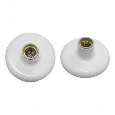 Imagem de Plafon Plástico Branco Soquete E-27 Porcelana Blister Foxlux