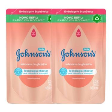 Imagem de Kit 2 Sabonete Líquido de Glicerina Johnson`s Baby Refil 180ml