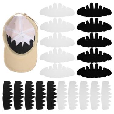 Imagem de 20 peças de inserção de modelador de chapéu, 2 designs, inserções de boné de beisebol, forro de feltro para bonés esportivos de bola (preto, branco)