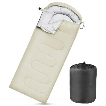 Imagem de Sacos de dormir para adultos, crianças, impermeável, leve, saco de dormir para clima frio ou quente, mochila, caminhadas, montanhismo, uso interno e externo (cinza)