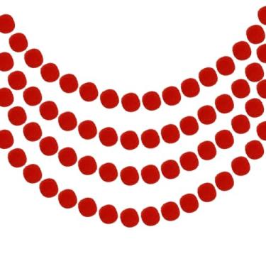 Imagem de PATIKIL 4 peças de guirlanda de pompom, faixa decorativa de 2 metros com 30 bolas de feltro para decoração de quarto de festa de aniversário, Dia das Bruxas, Ação de Graças, Natal, aniversário, festa