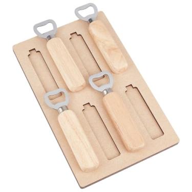 Imagem de PH PandaHall Abridor de garrafas, porta abridor de vinho de cerveja MDF de madeira, organizador de abridores de garrafas, suporte de exibição para festa, bar, restaurante, venda doméstica, 8