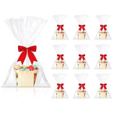 Imagem de Yerliker Conjunto de 10 cestas de madeira de 14 cm de imitação de arcos de juta para colher de Natal, frutas, decorações de aniversário, pacotes de presente de casamento