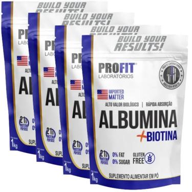 Imagem de 4X ALBUMINA 1KG COM BIOTINA PROFIT-Unissex
