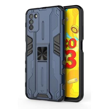 Imagem de SORAKA Capa para Xiaomi POCO M3 com suporte Capa de proteção resistente para Xiaomi POCO M3 Capa com placa de metal para suporte magnético para carro Capa Silm Fit