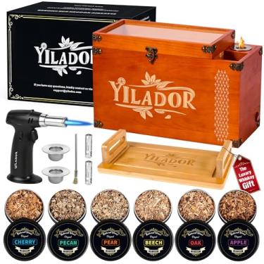 Imagem de Kit de defumador elétrico antiquado - Kit de defumador de uísque com tocha, caixa de fumaça de coquetel - presentes de bourbon para homens
