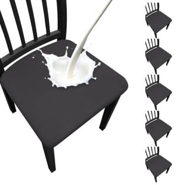 Imagem de Fafua Capas de assento impermeáveis para cadeiras de sala de jantar, conjunto de 6, capas elásticas removíveis para cadeiras de jantar, cozinha, hotel, festa