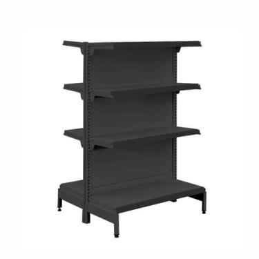 Imagem de Gôndola Prateleira Preta 4 Níveis 40x30 New Plus 1,40 Central Inicial 