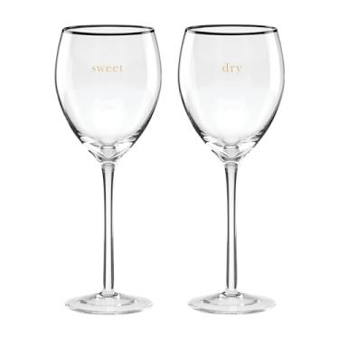Imagem de Taças de vinho Kate Spade Cheers to Us Sweet & Dry (Cheers to Us), conjunto com 2, 2 unidades, transparente