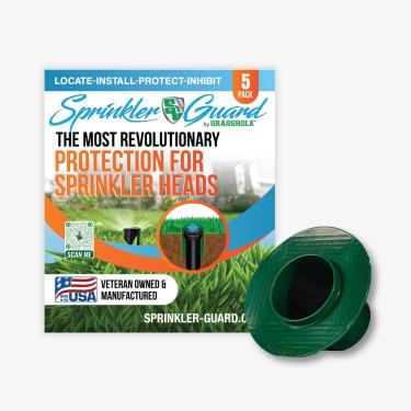 Imagem de Sprinkler-Guard by GRASSHOLE - Protetor de cabeça de aspersor de grama estilo donut patenteado para evitar danos causados por cortadores de grama e aparadores - Propriedade de veteranos e feito nos