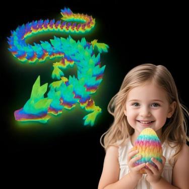 Imagem de Dragon Egg impresso em 3D que brilha no escuro com dragão de cristal d