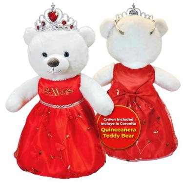 Imagem de Ursinho de pelúcia Crafty Crew Quinceañera 45 cm com vestido Mis XV Añ