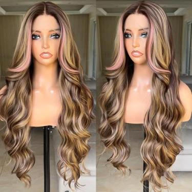 Imagem de Peruca FABÉLLE Pink Highlight Lace Front 75 cm Body Wave Women