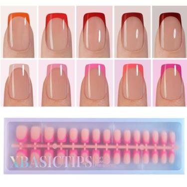 Imagem de Press On Nails Misssix XBASICTIPS French Tip Red 300 unidades