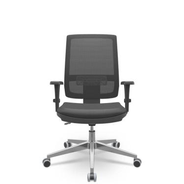 Imagem de Cadeira Brizza Tela 3D Backplax Aluminio - Sintético Preto