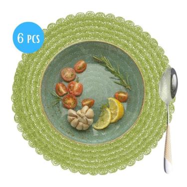 Imagem de Jogo Americano 6 Lugares Redondo Sousplat Mesa Posta 38Cm