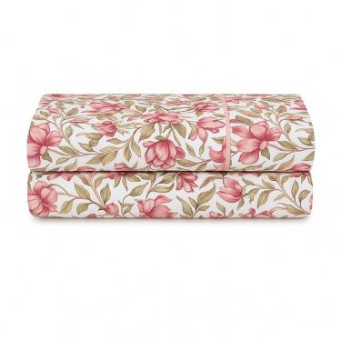 Imagem de Lençol De Cima Avulso Luar Estampado Queen 01 Peça Malha 100% Algodão - Floral