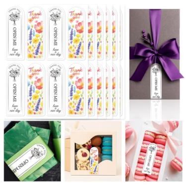 Imagem de GOMAKERER 400 adesivos de selos de cozimento de alimentos, embalagens Open Me, etiquetas de selagem de pirulito, adesivos autoadesivos de padaria para caixa de bolo, latas, potes, xícaras de café