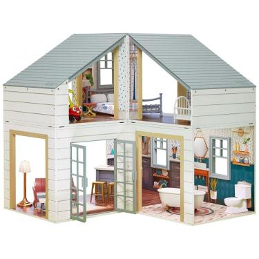 Imagem de Casa de Bonecas com 14 Acessórios e Cômodos Customizáveis para Crianças de 3 Anos a 8 A...