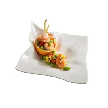 Imagem de Lata de lixo Prato de jantar de cerâmica branca de alta qualidade em forma criativa restaurante hotel arte especialidade utensílios de mesa