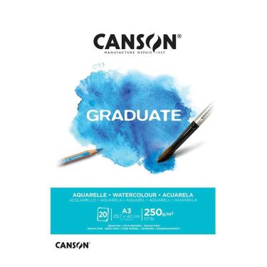 Imagem de Bloco graduate aquarela A3 250g  com 20 folhas Canson