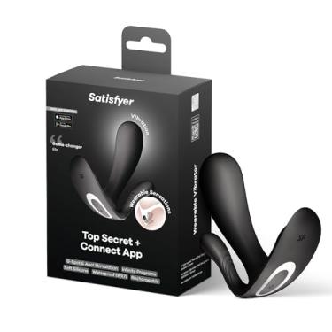 Imagem de Satisfyer Top Secret+ Vibrador Vestível com Aplicativo - Vibrador Borboleta, Estimulação de Ponto G e Anal - Compatível com o Aplicativo Satisfyer, À prova d'água, Recarregável (Preto)