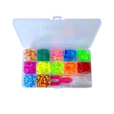 Imagem de Estojo com Elásticos Coloridos para Pulseiras – Kit de Artesanato Infantil com Acessórios para Fazer Pulseiras