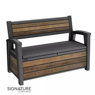 Imagem de Banco e Baú de Jardim 227L Deco Signature  Textura Madeira  Keter