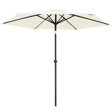 Imagem de Ombrelone Central Articulado de Alumínio 2,70m com Manivela e Capa Branco Importway IWOBCAC-270BR