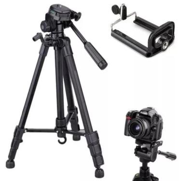 Imagem de Tripé para Câmera Digital Com Nível e Suporte Para Celular 1.40 Mts