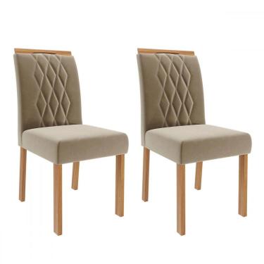 Imagem de Cadeiras Kit 2 Cadeiras Juliana Wood Suede Madeira/Joli - Cimol