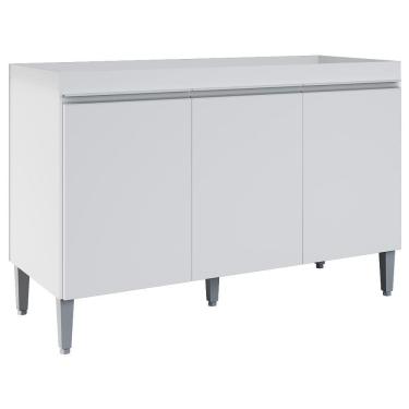 Imagem de Balcao Para Pia Sem Tampo 120 cm Manu Amendoa Branco REAJL Moveis