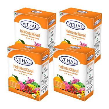 Imagem de Kit 4 Fertilizante Hidrossolúvel Horta Flores Frutas Vithal