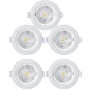 Imagem de Kit 5 Spot Embutir Taschibra Alltop Redondo Led 7W 3000K